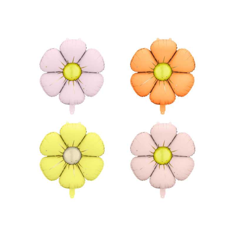 Ballons Marguerites Pastel Multicolores 45cm (18") – 4 pièces